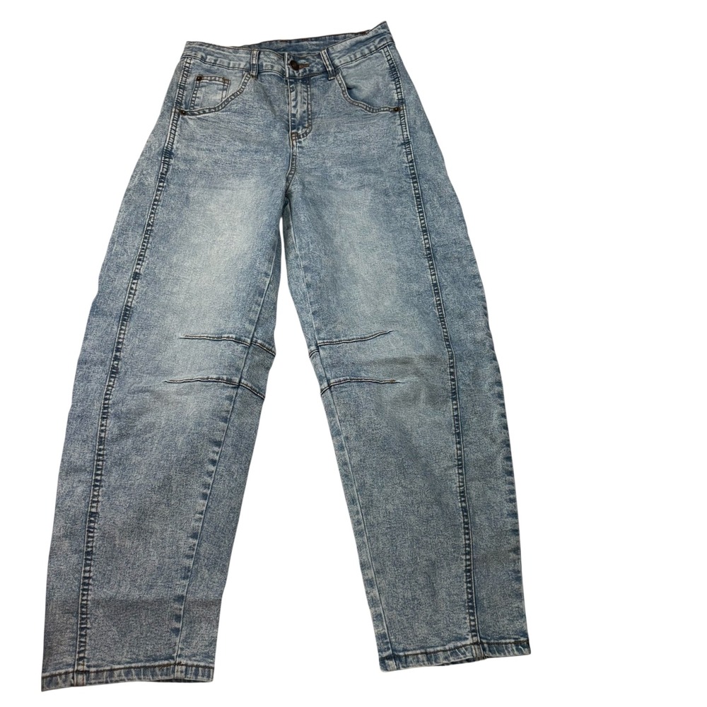 Vintage Light‑Wash Wide Leg Cropped Jeans – Women's Size S / High Waist